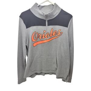 PINK Victoria's Secret Baltimore Orioles 1/4 Zip Pullover Hoodie Gray Orange L